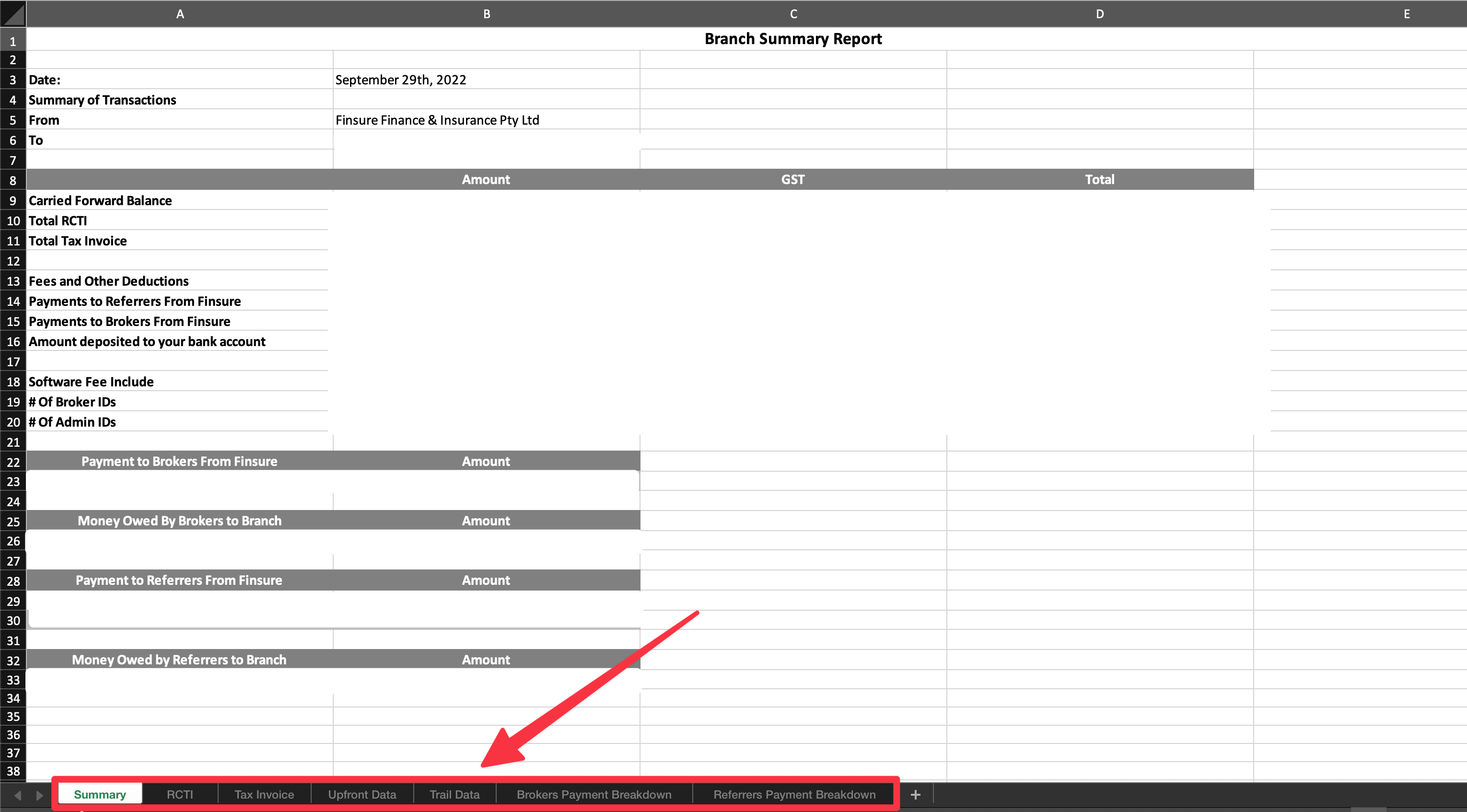Finsure Monthly Trail Report Template